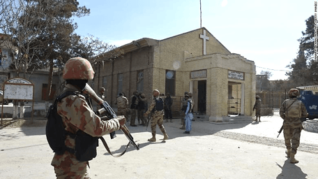 Pakistani military presence after church attack.