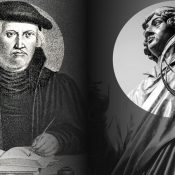 Images of theologian Justus Jonas and scientist Nicolaus Copernicus