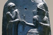 Hammurabi receiving the law from sun god Shamash