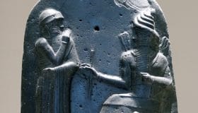 Hammurabi receiving the law from sun god Shamash