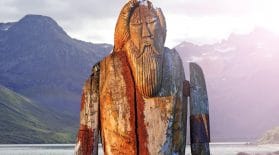 Wooden model of Norse god Odin