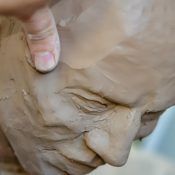 Moulding a clay head