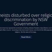 Atheists disturbed over religious discrimination by NSW Government (Australia)