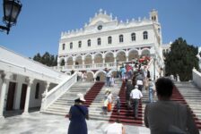 Inside area of pilgrimage basilica, Chora of Tinos,