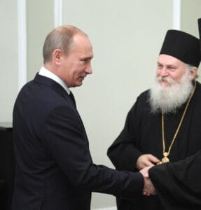 Chairman of the Government of the Russian Federation V.V. Putin held a meeting with the clergy of the Athonite Vatopedi Monastery, Abbot Ephraim and monk Nektarios.